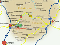 Anfahrt Walberla + Schlaifhausen